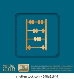 old retro abacus icon. math sign