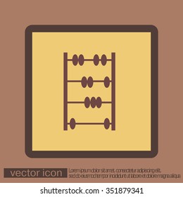 old retro abacus icon. math sign