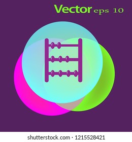 Old retro abacus icon. Vector flat icon.