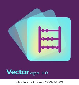 Old retro abacus icon. Vector flat icon.