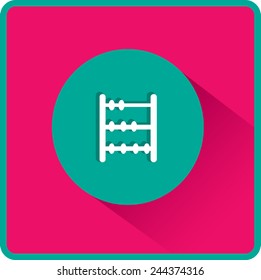 Old retro abacus icon. Vector flat icon.