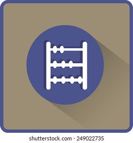 Old retro abacus icon. Vector flat icon.