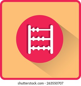Altes Retro-Abacus-Symbol. Vektorflaches Symbol.