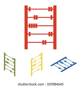 old retro abacus icon. Vector illustration  set. Isometric effect