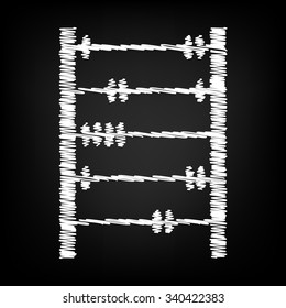 old retro abacus icon. Vector illustration with chalk effect 