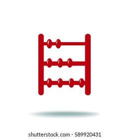 Old retro abacus icon. Vector flat icon.