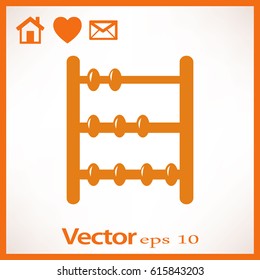 Old retro abacus icon. Vector flat icon.