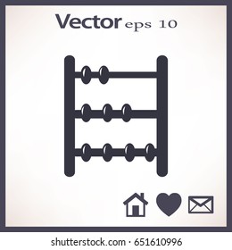 Altes Retro-Abacus-Symbol. Vektorflaches Symbol.