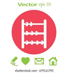 Old retro abacus icon. Vector flat icon.