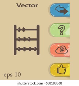 Old retro abacus icon. Vector flat icon.