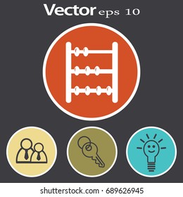 Old retro abacus icon. Vector flat icon.
