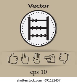 Old retro abacus icon. Vector flat icon.