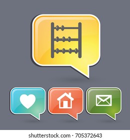 Old retro abacus icon. Vector flat icon.