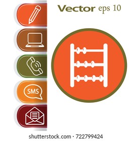 Old retro abacus icon. Vector flat icon.