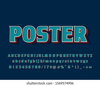 Old retro alphabet design, vintage alphabet