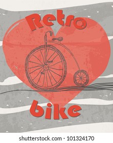 old retro bicycle grunge background
