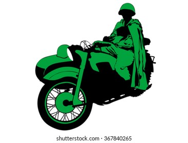Old retro bike on white background