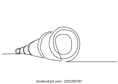 old retro binoculars and zoom camera lens line drawing