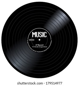 Old, retro black records, LPs, eps10 vector art image. isolated on white background