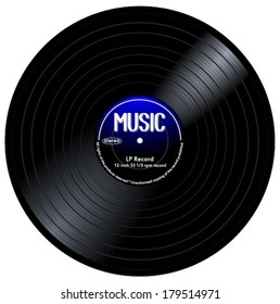 Old, retro blue-black records, LPs, eps10 vector art image. isolated on white background