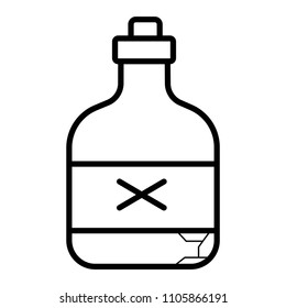 Old retro bottle icon