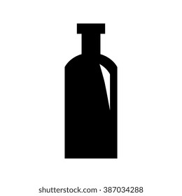 Old Retro Bottle Icon Isolated On White Background
