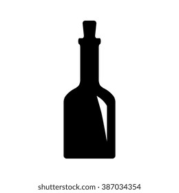 Old Retro Bottle Icon Isolated On White Background