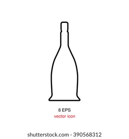 Old Retro Bottle Icon Isolated On White Background