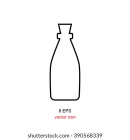 Old Retro Bottle Icon Isolated On White Background