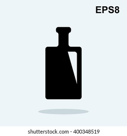 Old retro bottle icon. Bottle vector. Vintage bottle silhouette. Old medicine glass bottle isolated. 