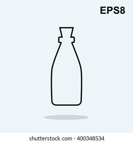 Old retro bottle icon. Bottle vector. Vintage bottle silhouette. Old medicine glass bottle isolated. 