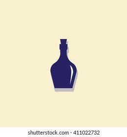 Old retro bottle icon. Bottle vector. Vintage bottle silhouette. Old medicine glass bottle isolated. 