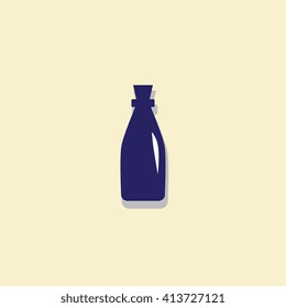 Old retro bottle icon. Bottle vector. Vintage bottle silhouette. Old medicine glass bottle isolated. 
