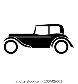 Old retro car flat icon. Vector illustration.