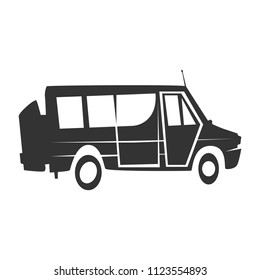 old retro car on a white background