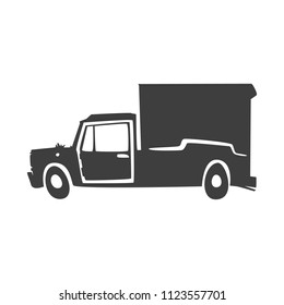 old retro car on a white background