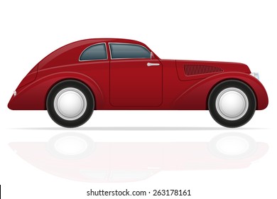 old retro car vector illustration isolated on white background