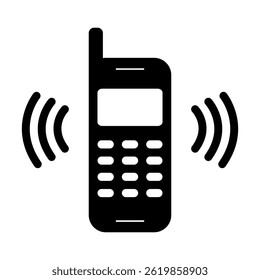 telefone celular retro velho com ícone de antena vetor. ícone de telefone clássico