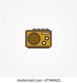 Old Retro Classic Radio. Vector Illustration of Vintage Radio
