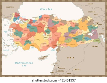 8,245 Turkey political map Images, Stock Photos & Vectors | Shutterstock