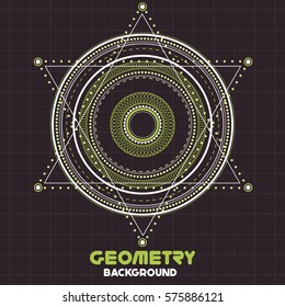 Old retro geometry Vintage style background Design Template Vector Illustration