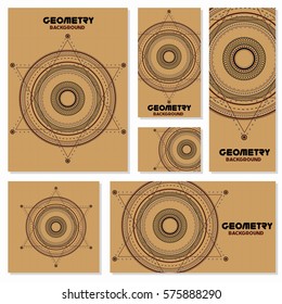 Old retro geometry Vintage style background Design Template Vector Illustration