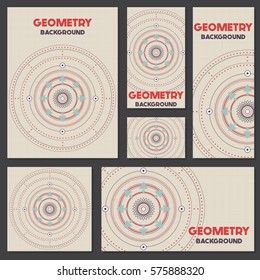 Old retro geometry Vintage style background Design Template Vector Illustration