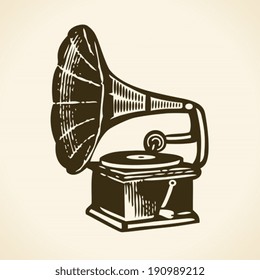 Old retro gramophone
