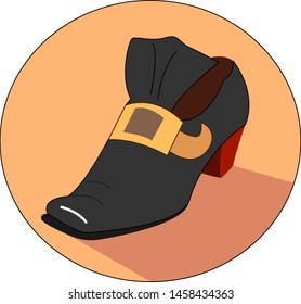 Old retro man shoe, illustration, vector on white background.
