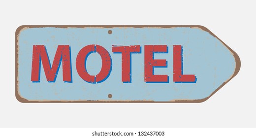 old retro motel roadsign. grunge vintage roadsign