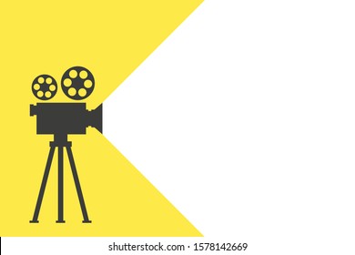 old retro movie and film, background in flat style