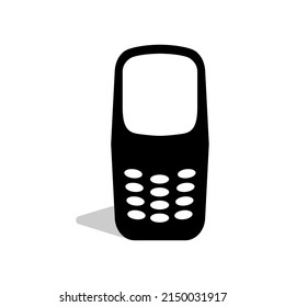 Old retro phone icon on white background.