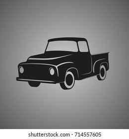 Old retro pickup truck vector illustration.