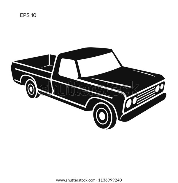 Old Retro Pickup Truck Vector Illustration Stock Vector (Royalty Free ...